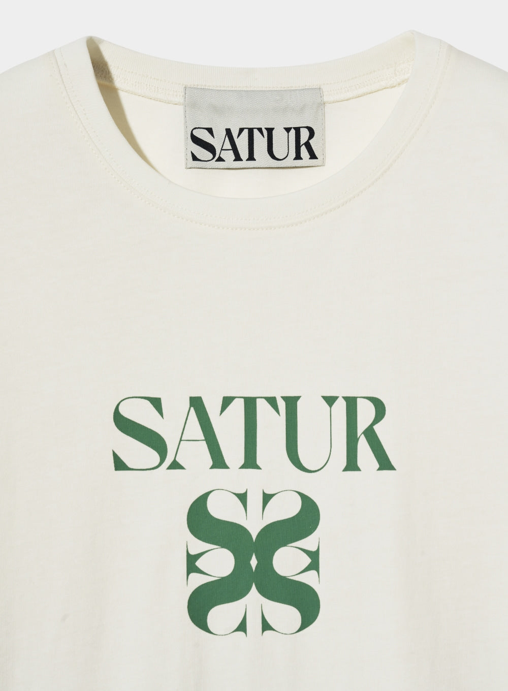 [satur] (W) Classic Logo T-Shirt - Cream Mint