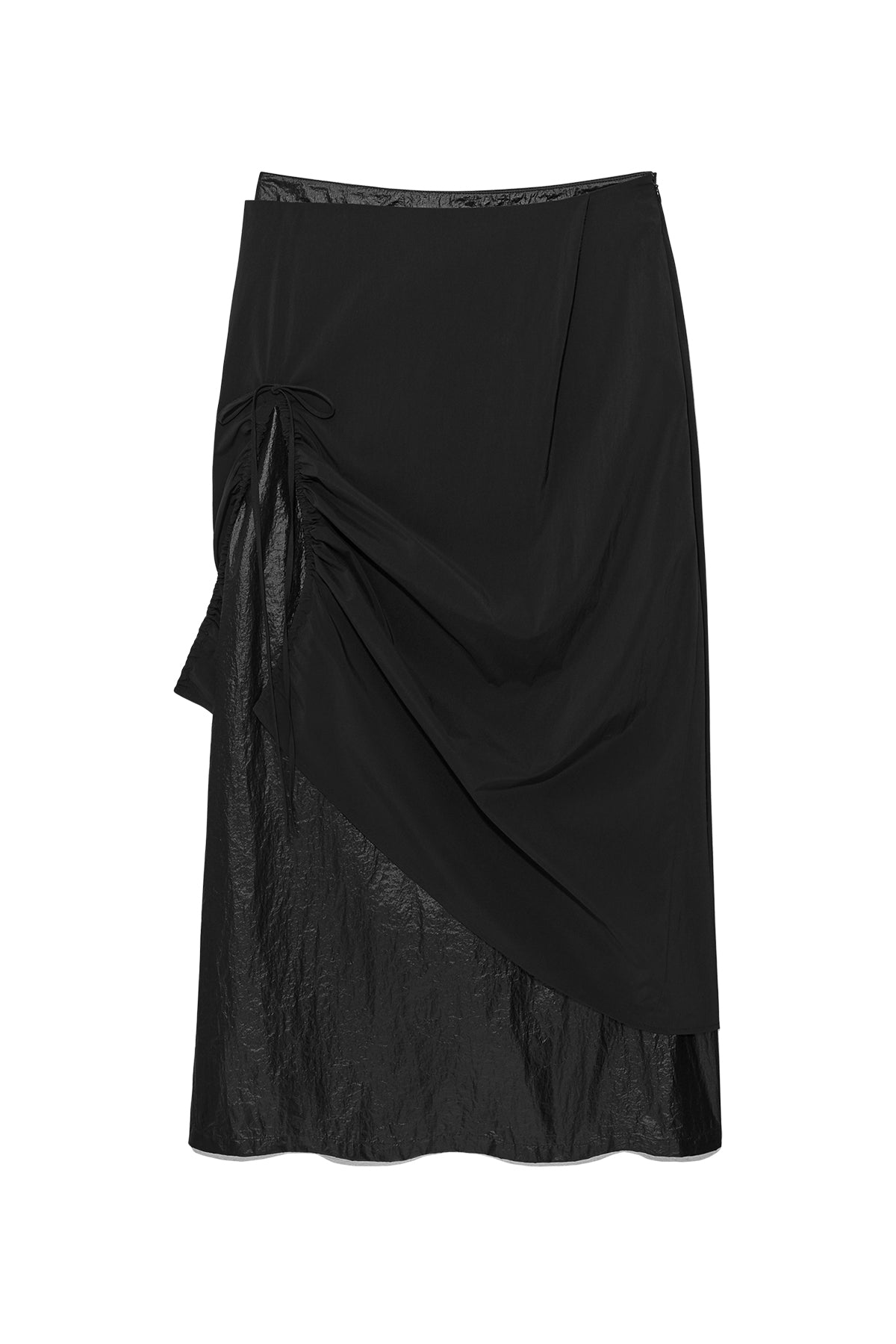 Matinkim Shirring Layered Maxi Skirt IN Black
