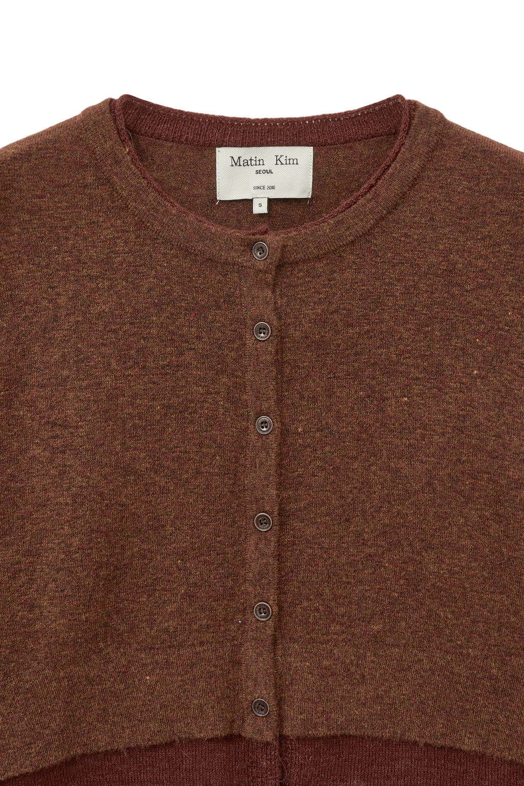 Matinkim Layered Texture Knit Cardigan IN Brown
