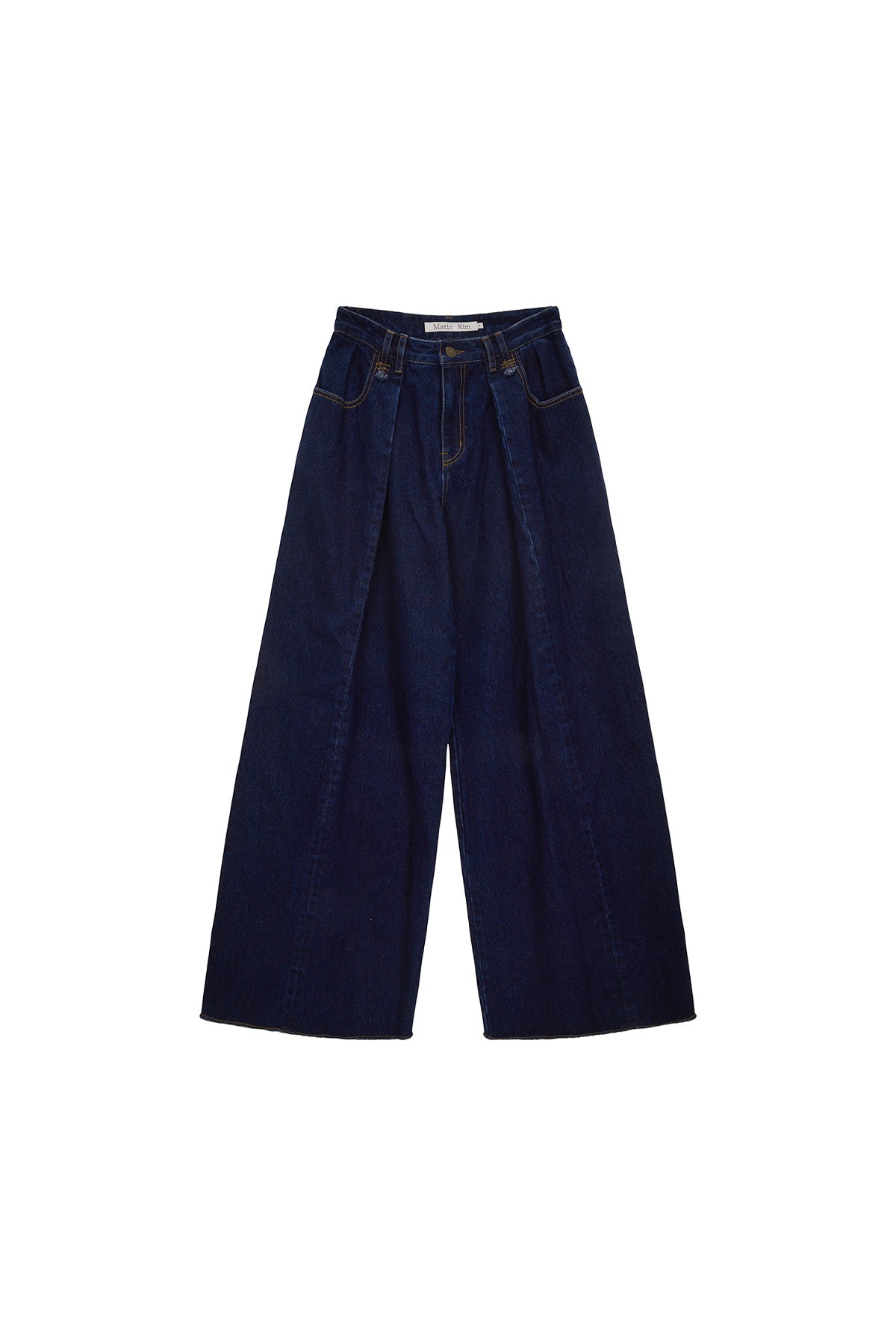 Matinkim Tuck Point Wide Denim Pants IN Navy