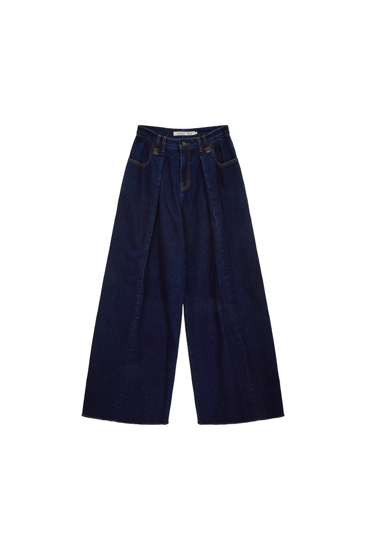 Matinkim Tuck Point Wide Denim Pants IN Navy