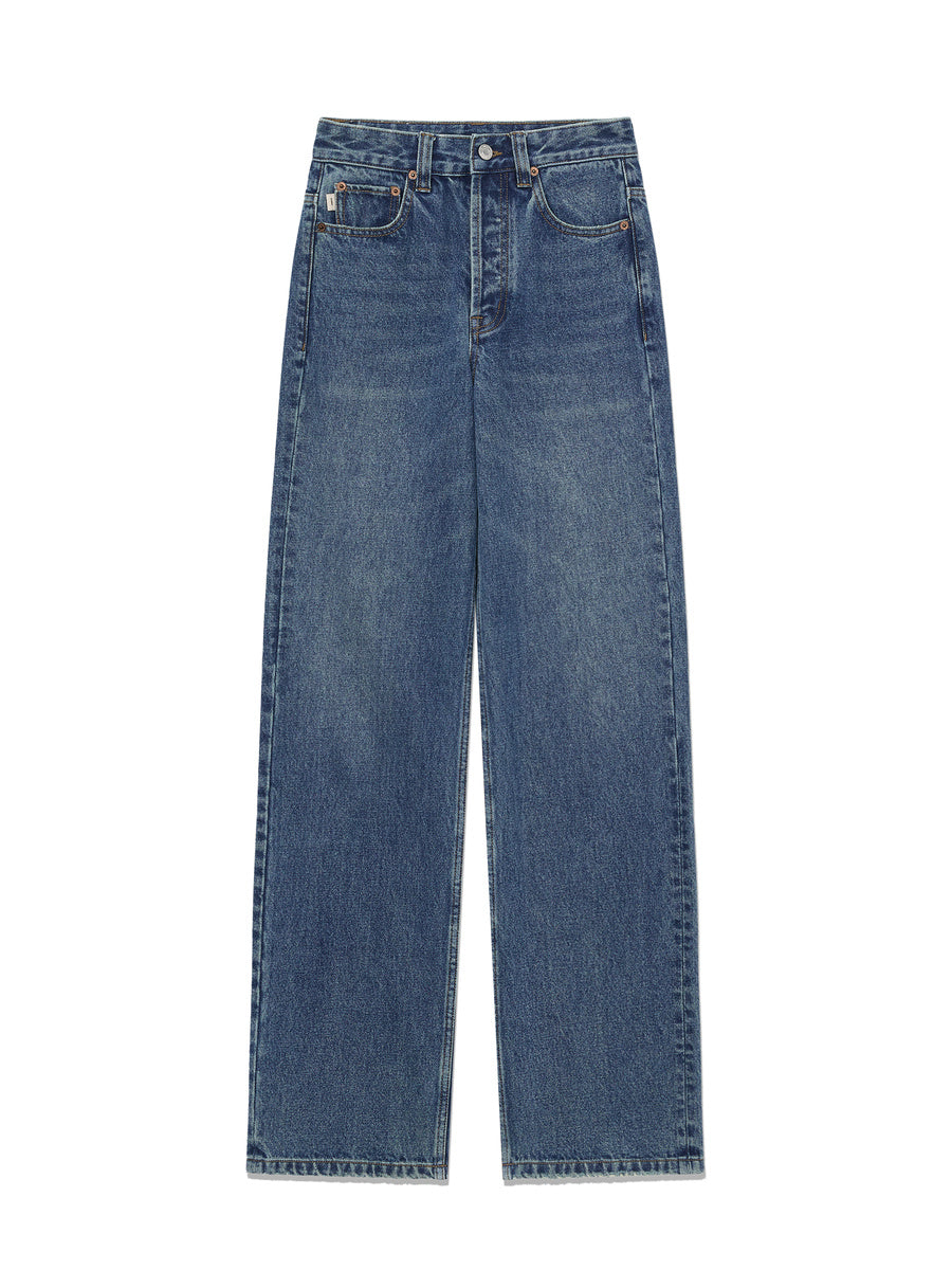 GLOWNY The Linda High Waist Wide Jeans (Ocean Blue)