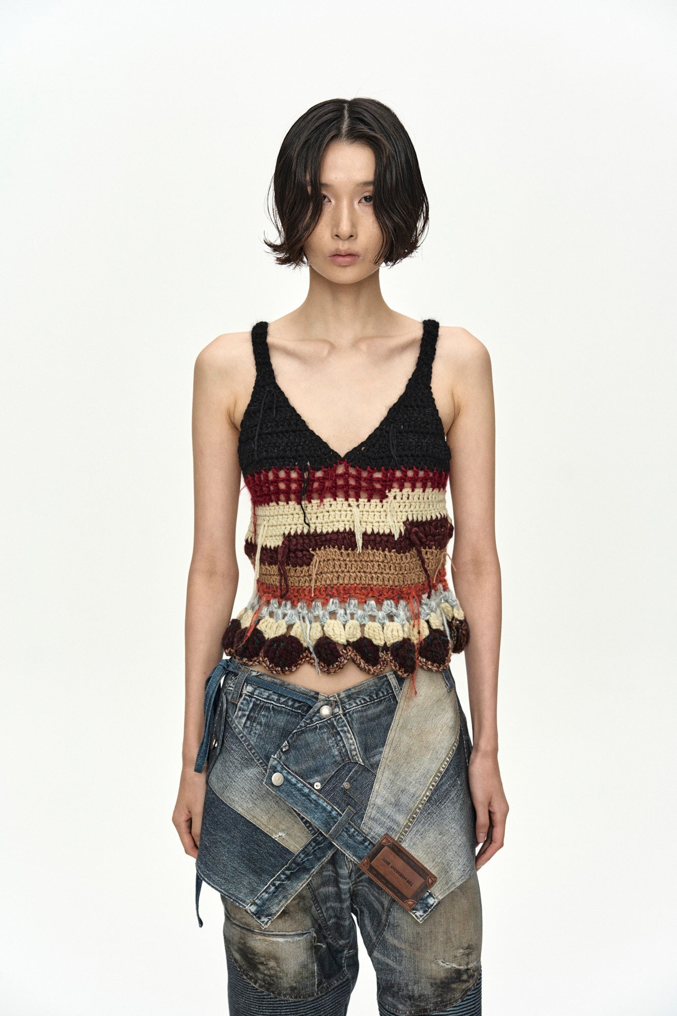 Andersson Bell Hand-Crocheted Ruffle Hem Top