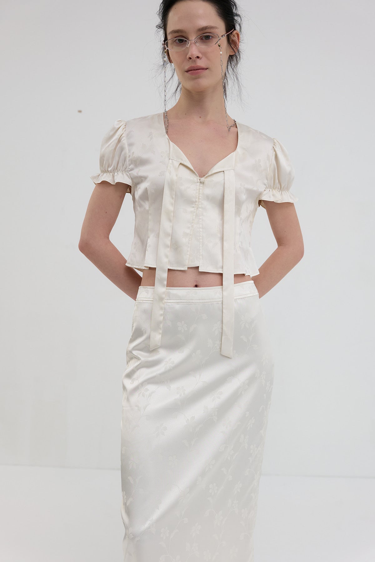 Overdueflair Jacquard Pencil Skirt