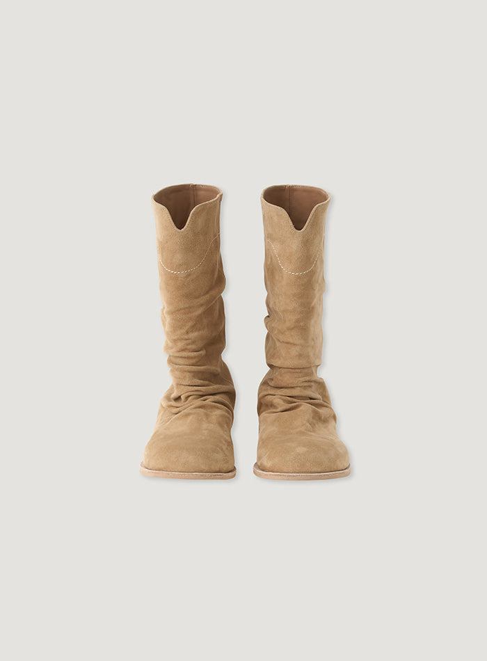 Mango Maniplease Melto Suede Boots Sand Beige