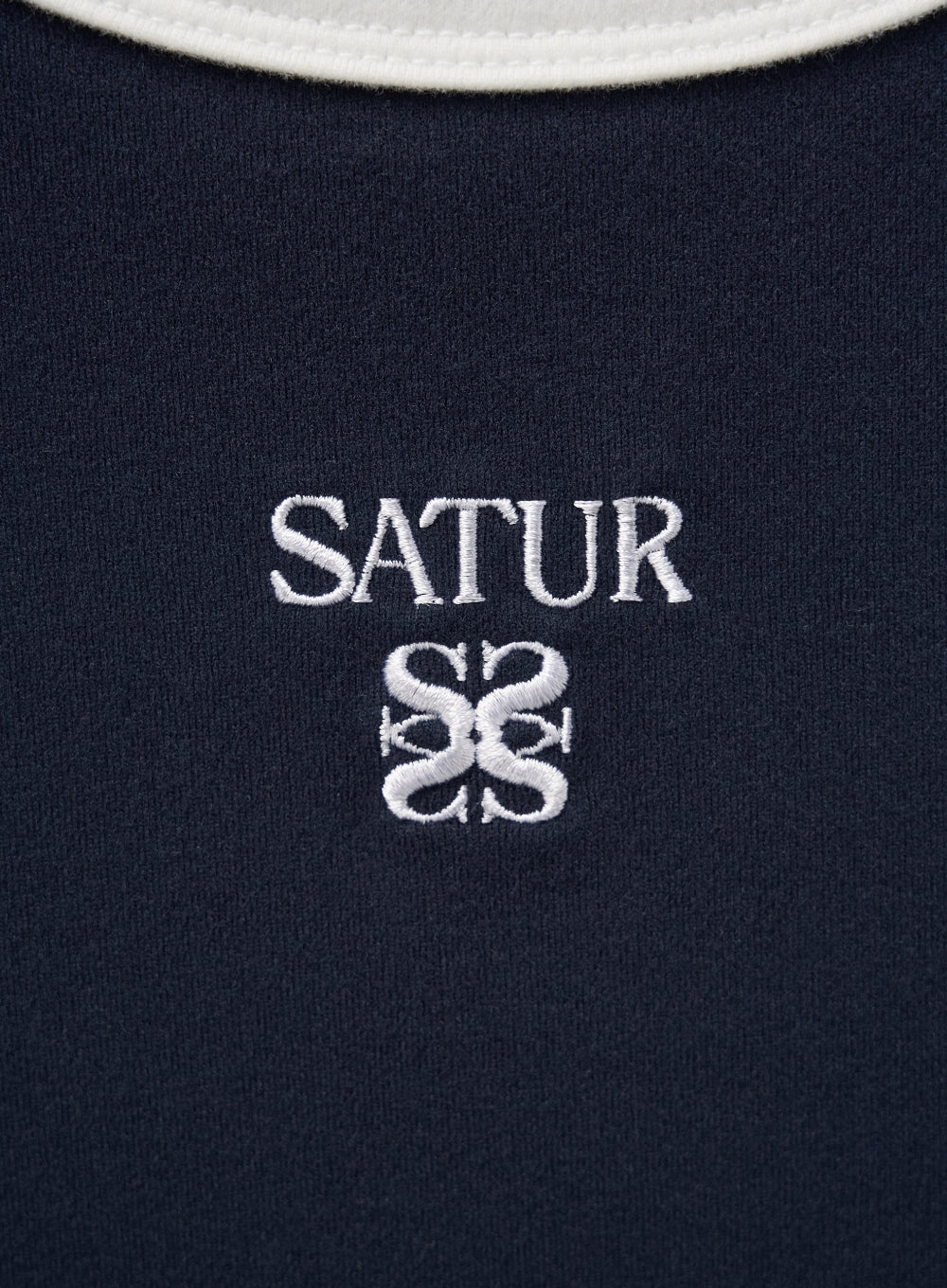 [satur] (W) Apero Crop Ringer T-Shirt - Navy