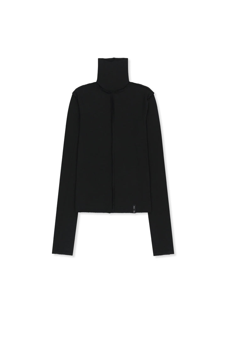 Matinkim Raw Cut High Neck Top IN Black