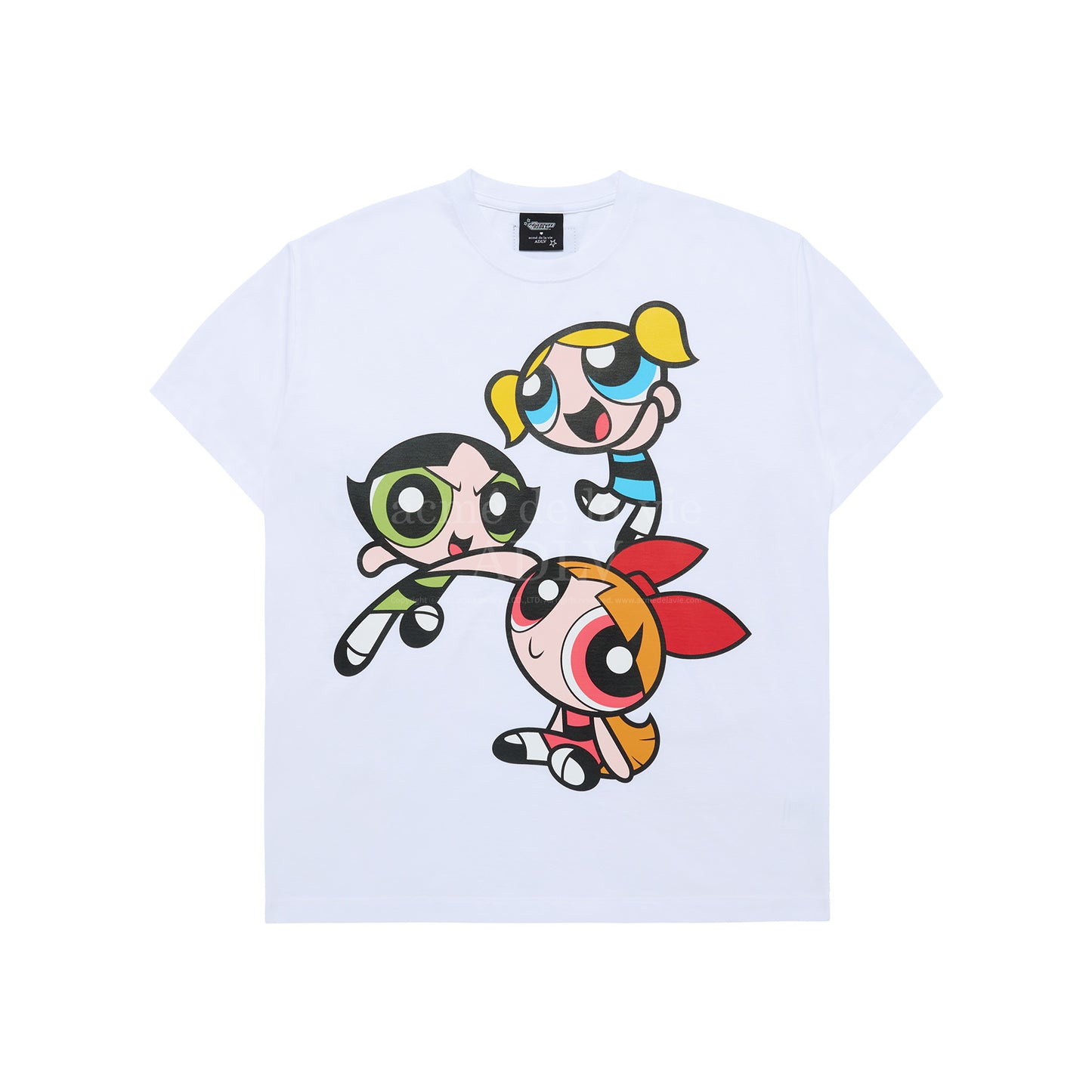 The Powerpuff Girls x acmedelavie big printing artwork t-shirts WHITE