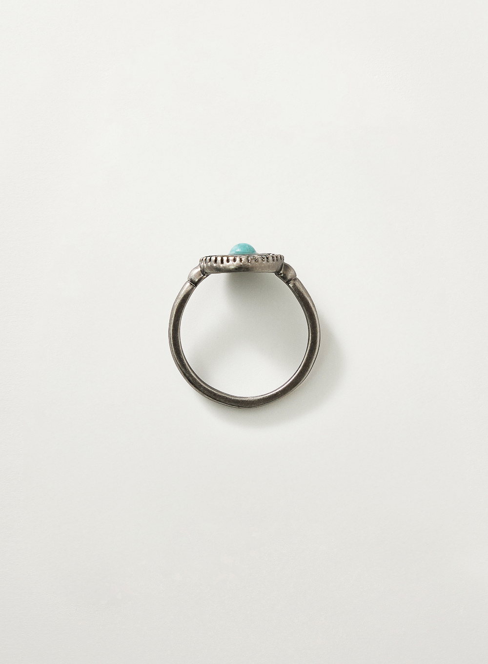 Satur Sun Retro Synthetic Turquoise Ring - Silver