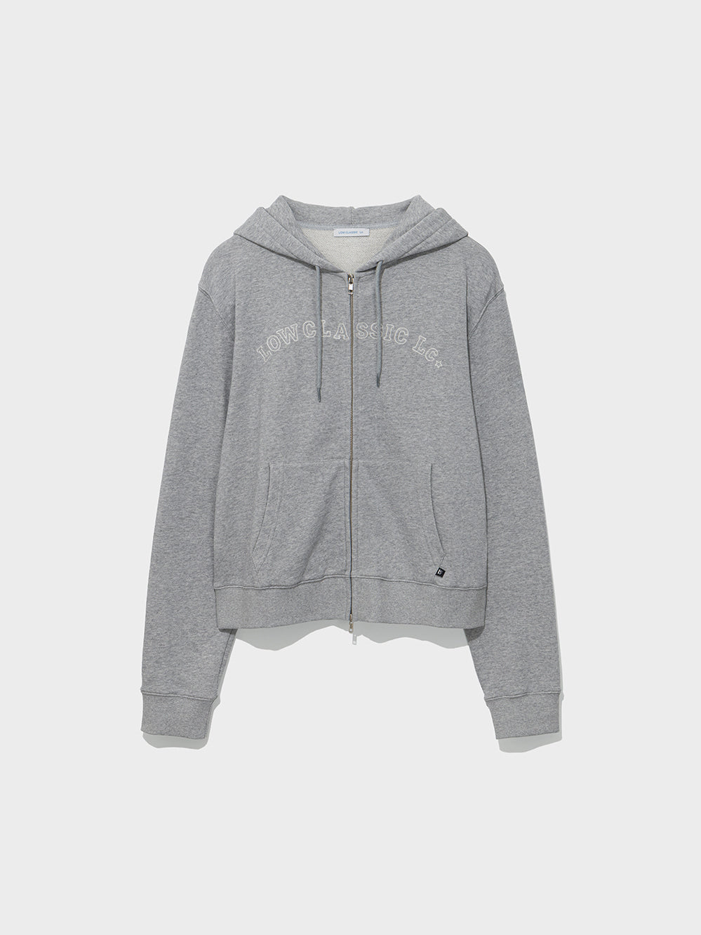 Low Classic Lc Regular Zip-Up Hoodie Melange Grey