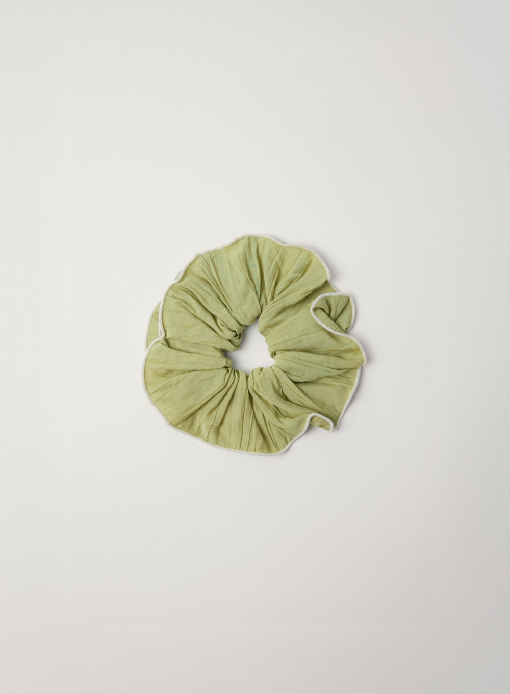 Satur (W) Wrinkle Color Block Scrunchie - Olive Green