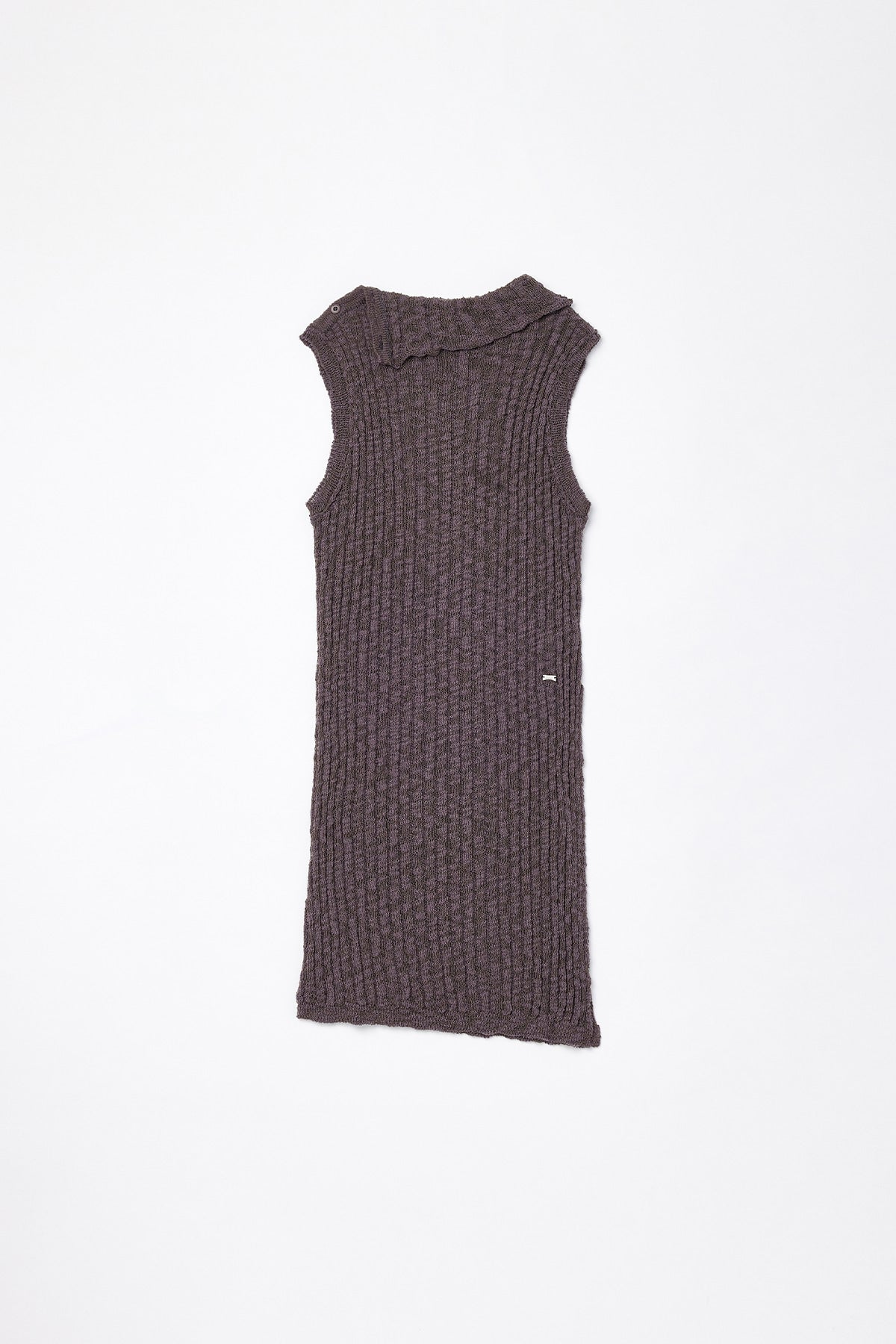 Matinkim Side Slit Sleeveless Slub Knit Top IN Dark Grey