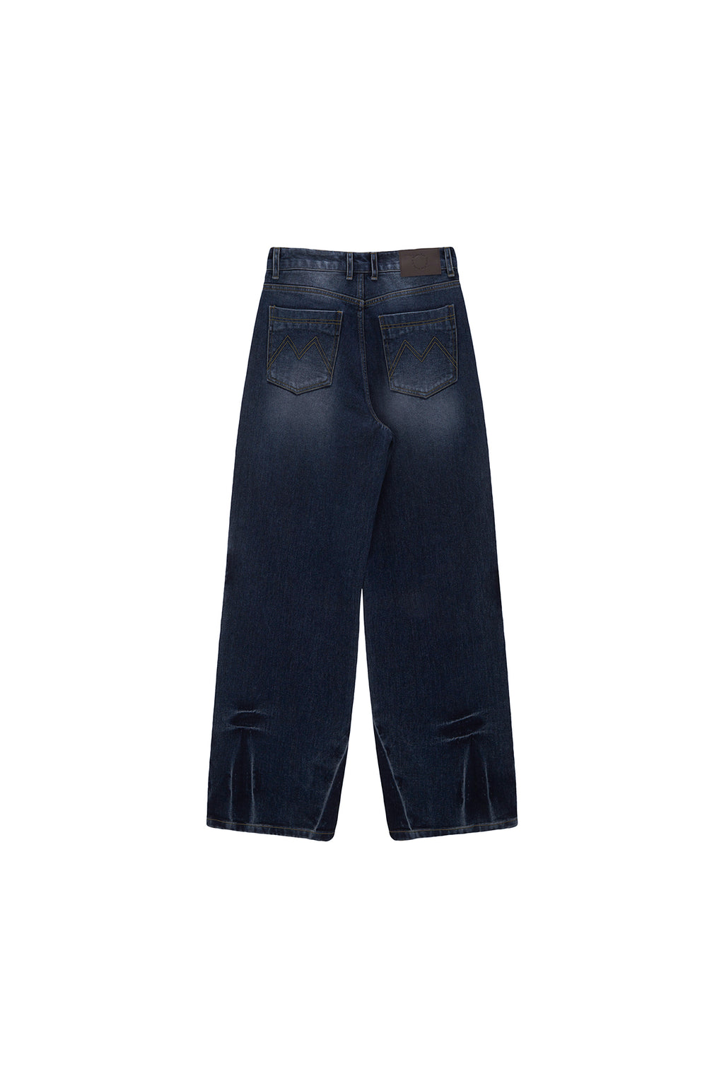 [matinkim] HEM WASHED POINT DENIM PANTS IN NAVY