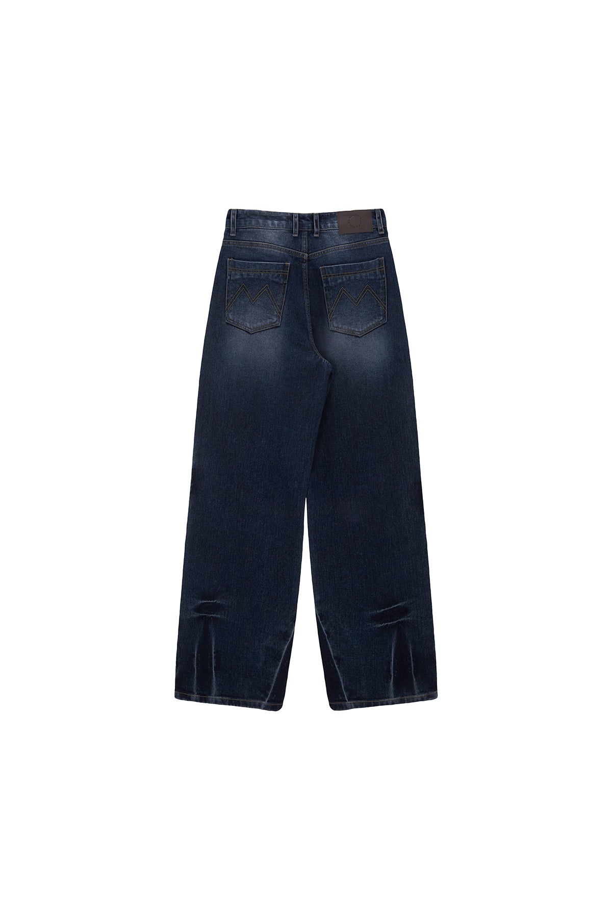 [matinkim] HEM WASHED POINT DENIM PANTS IN NAVY