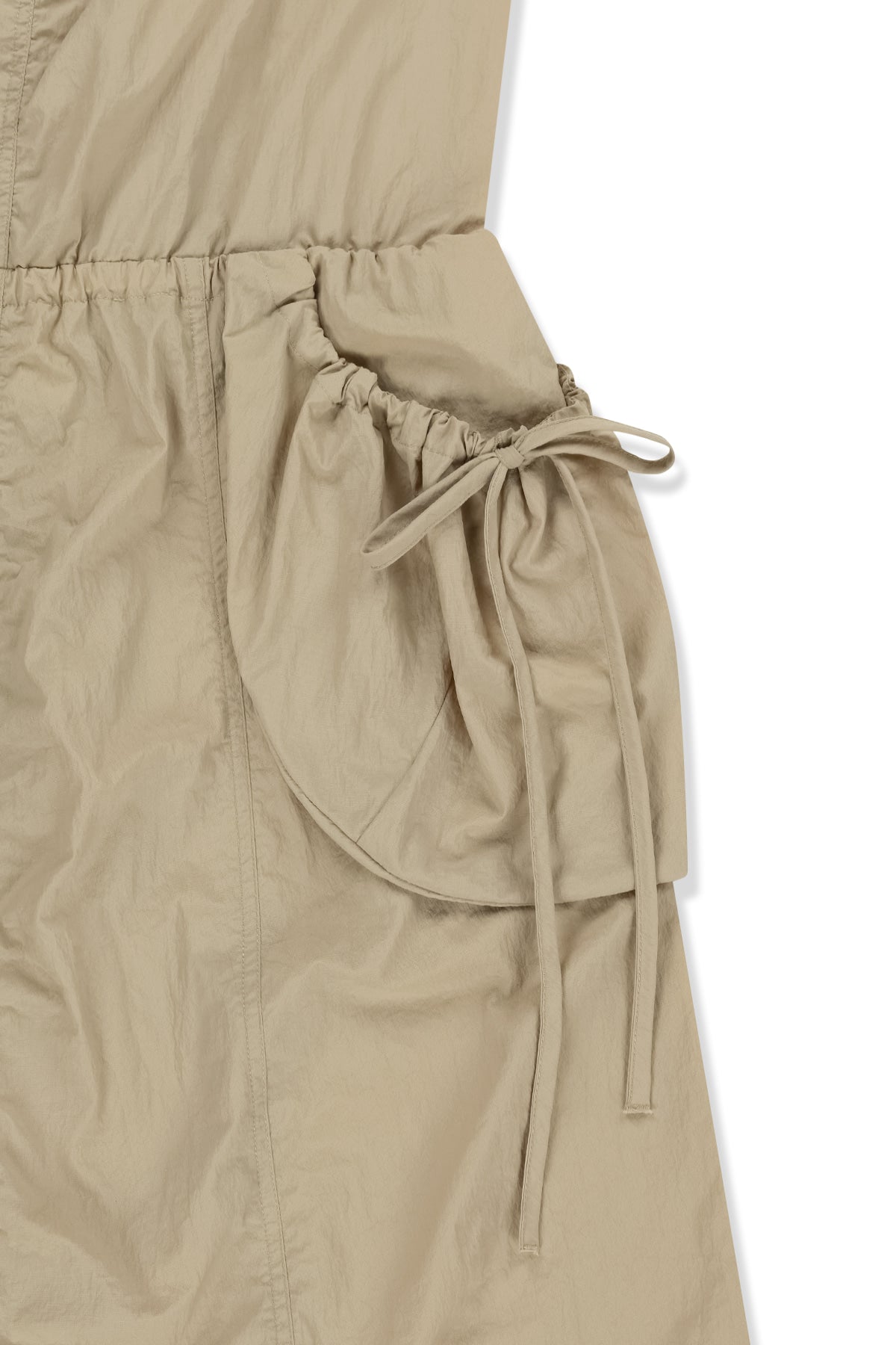 [matinkim] Strap Detail Sleeveless Utility Dress IN Beige