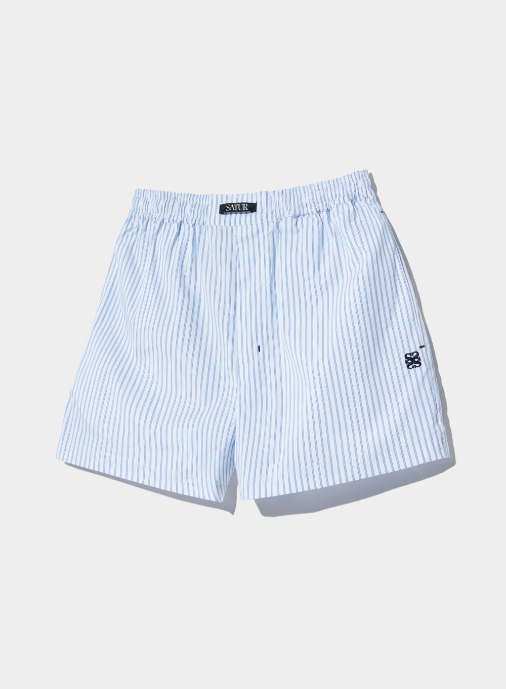 [satur] (W) Denver Banding Half Pants - Blue Stripe