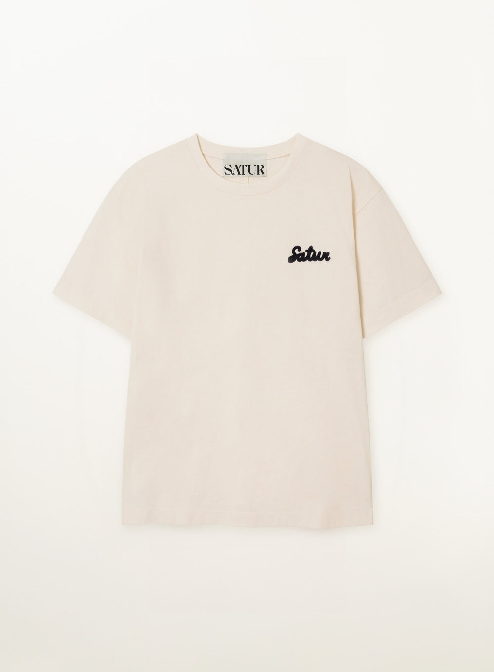 Satur Flowing Small Logo T-Shirt - Cream