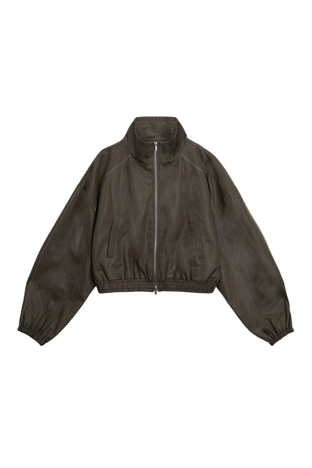 [matinkim] MATIN ROUGH COATING CROP BOMBER IN KHAKI