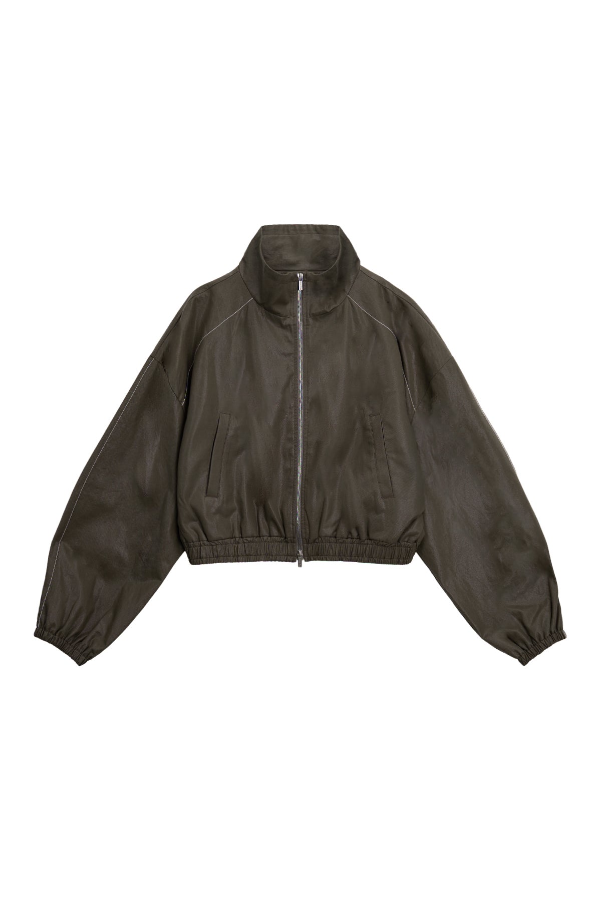 [matinkim] MATIN ROUGH COATING CROP BOMBER IN KHAKI