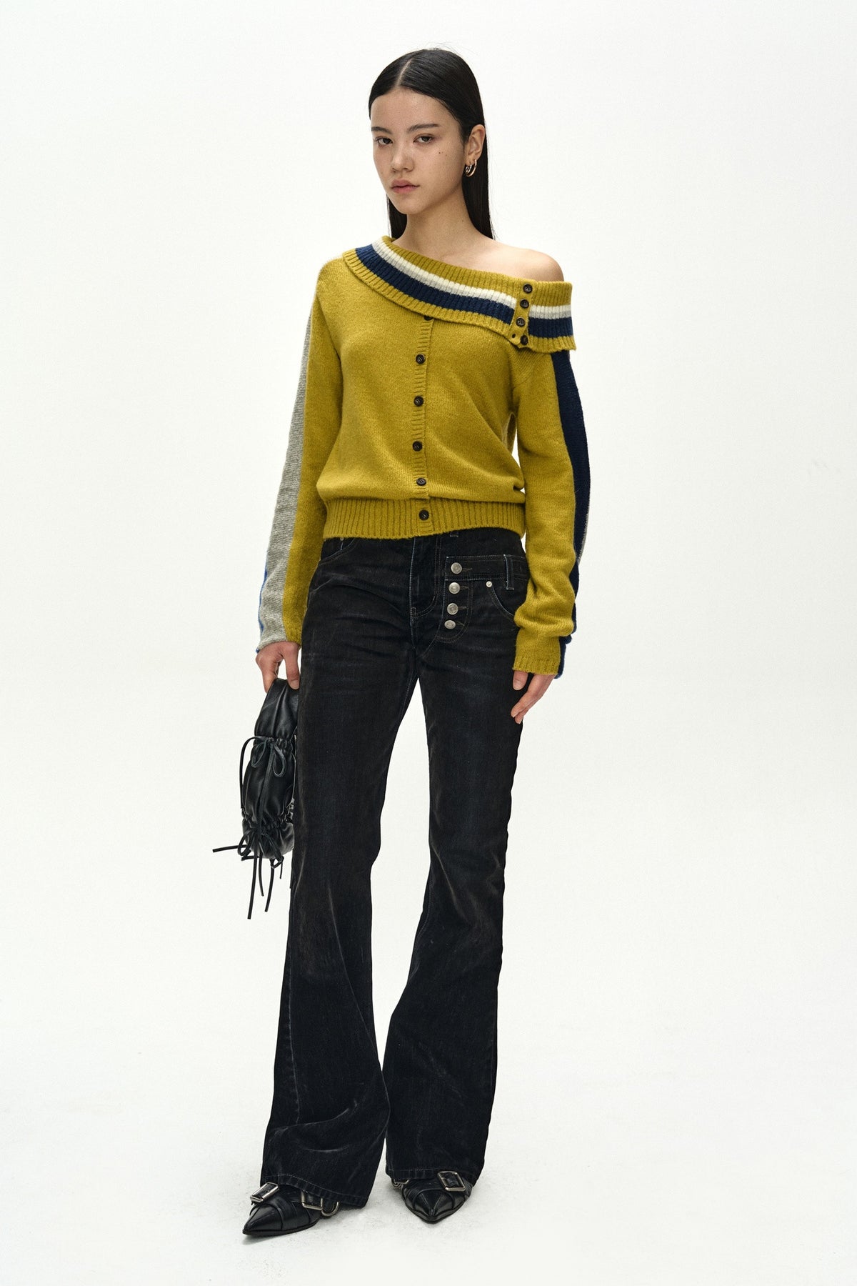 Andersson Bell Asymmetric Layered Bootcut Pants