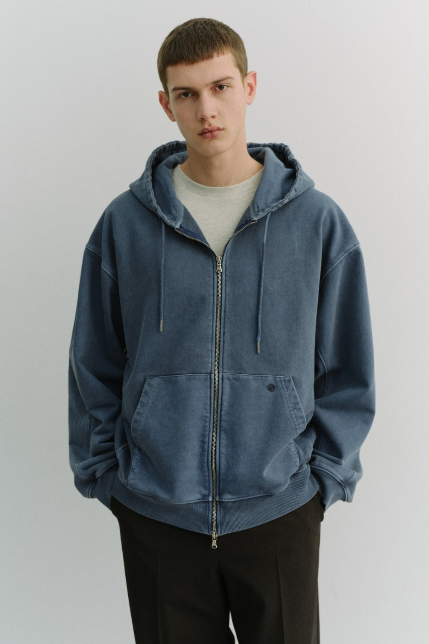 Dunst Unisex Garment Dyed Zip-Up Hoodie Navy