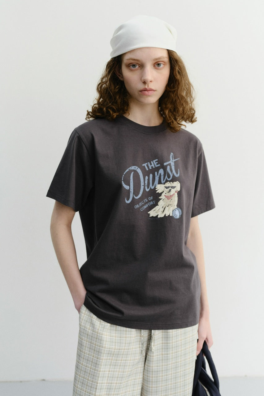 Dunst Unisex Drawing Puppy T-Shirt Charcoal Grey