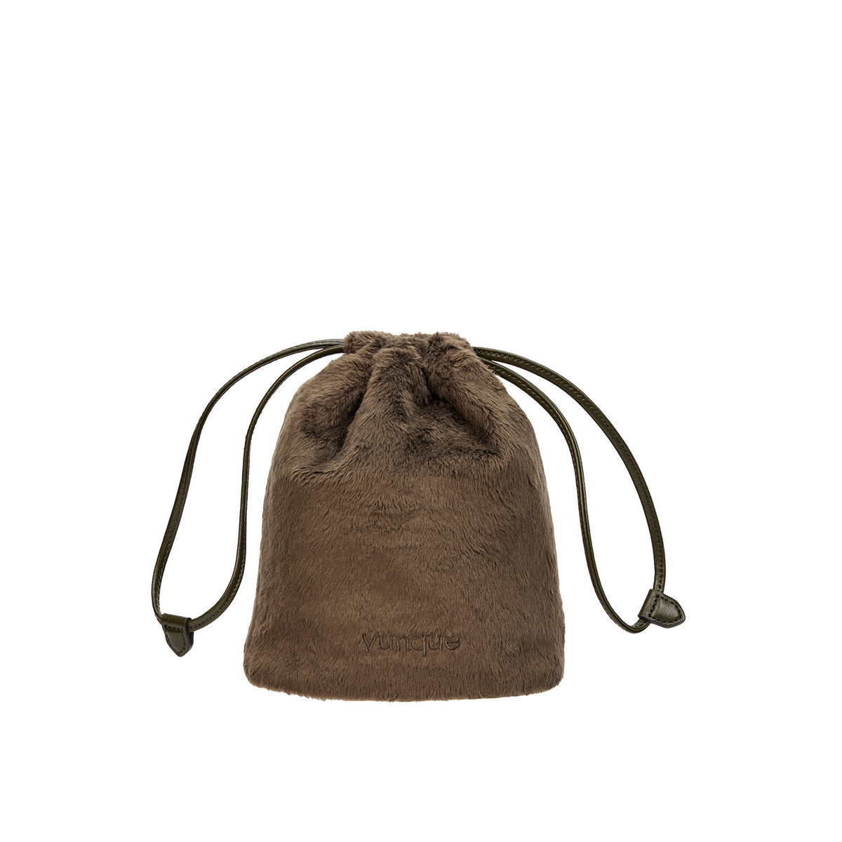 Vunque Perfec Drawstring Fur Pouch Punky Khaki