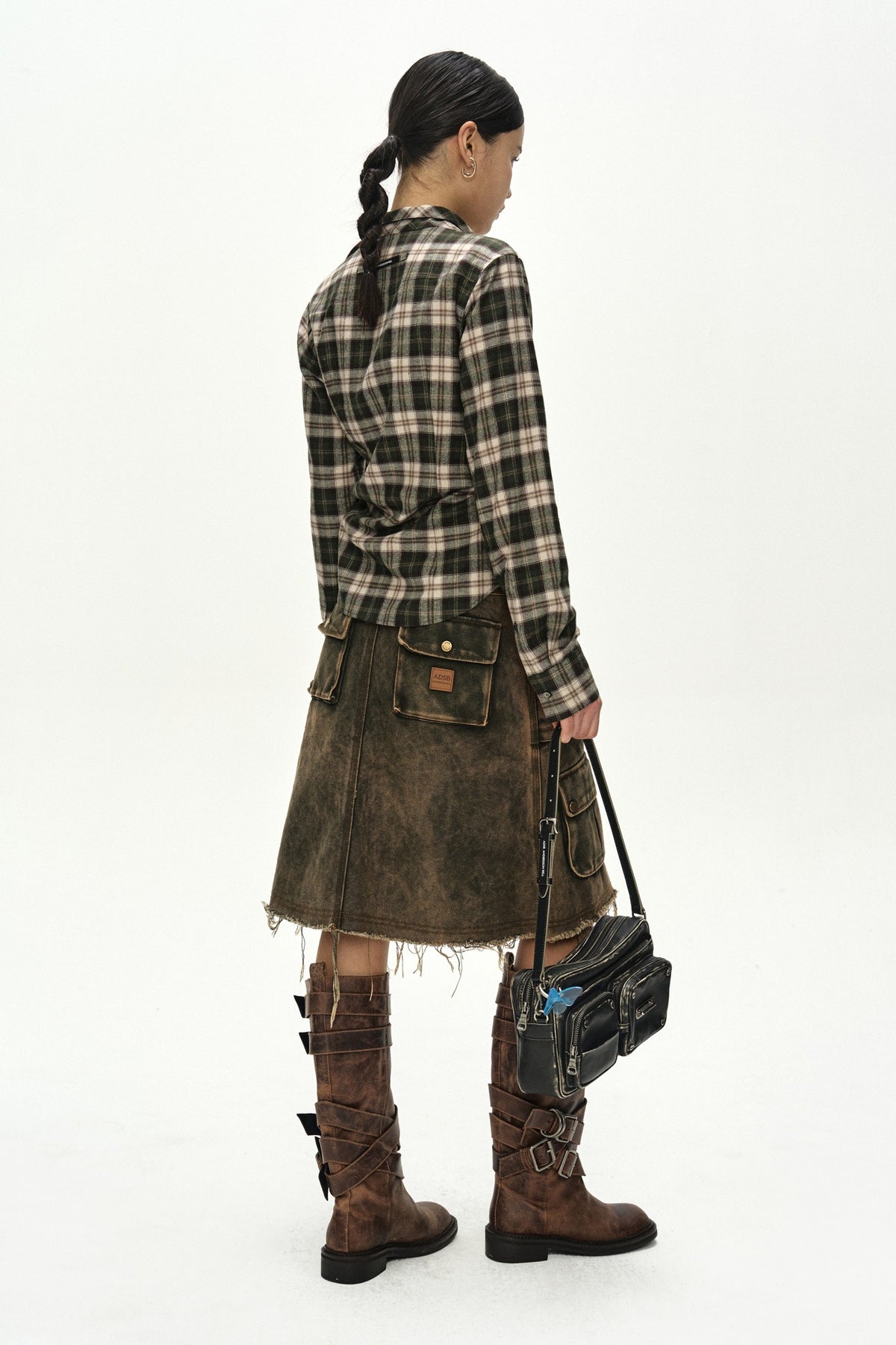 Andersson Bell Tartan Scarf-Tie Shirt