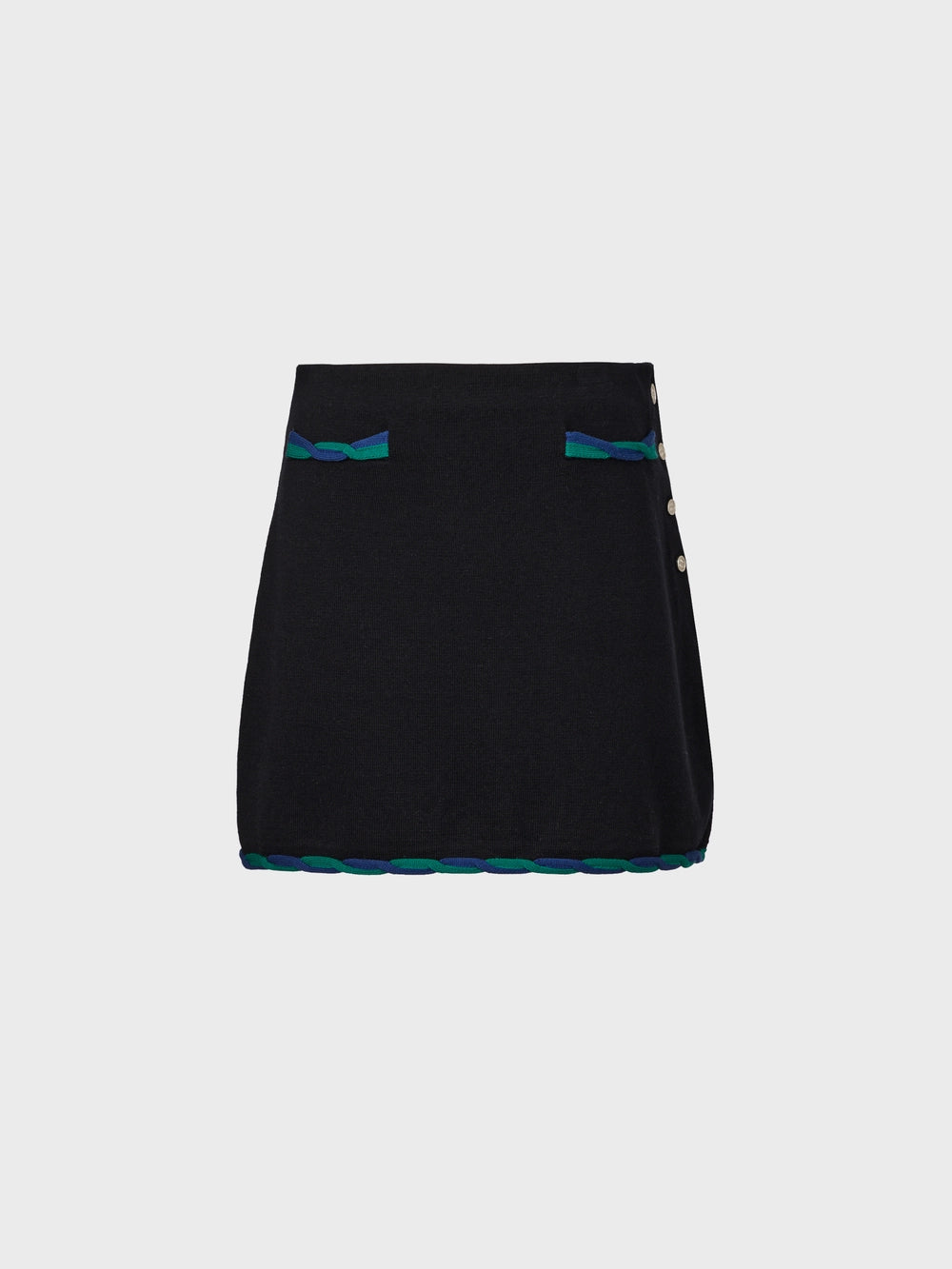 EENK Twist Edge Knitwear Skirt - Black