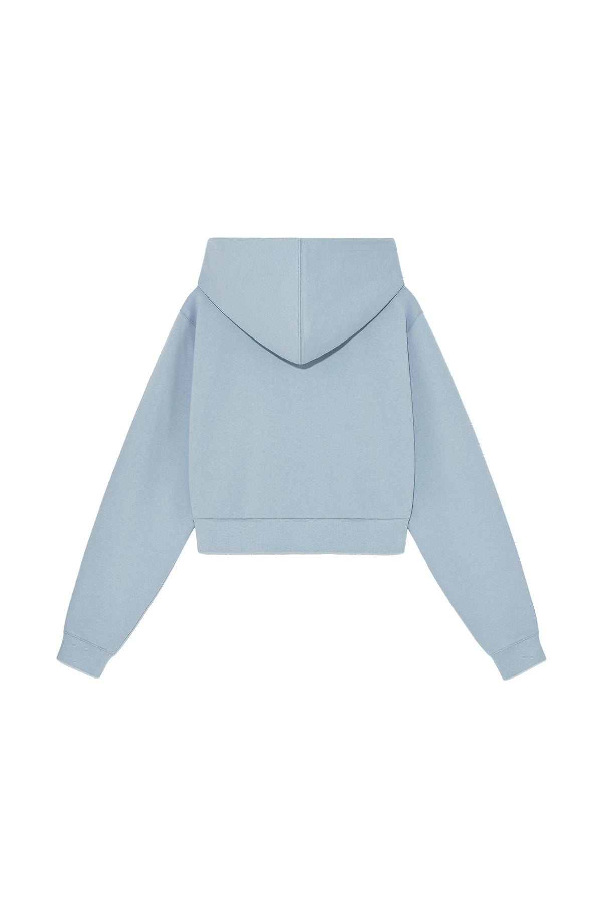 [matinkim] VOLUME POCKET CROP HOODY ZIP UP IN LIGHT BLUE