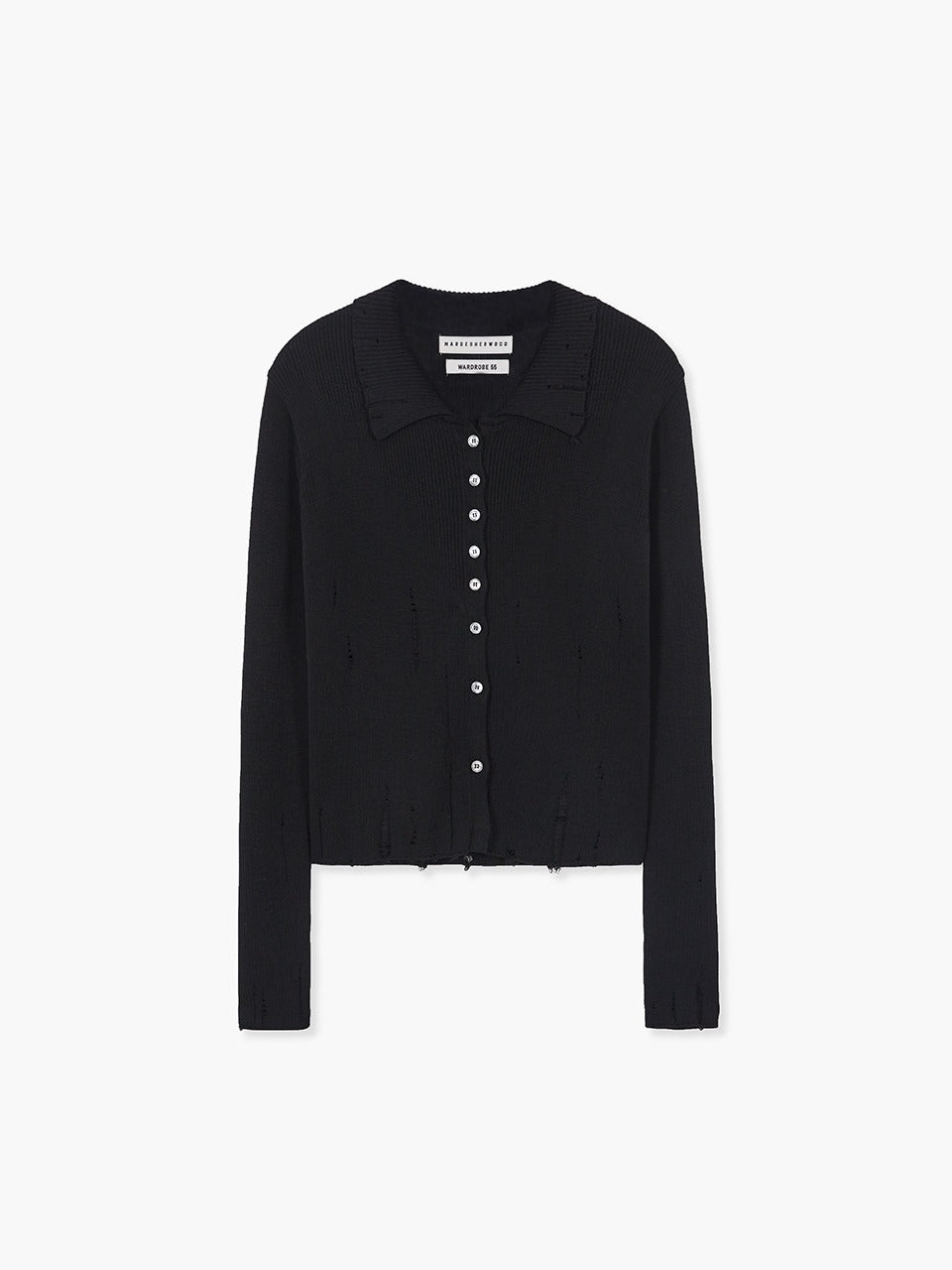 MARGESHERWOOD Ribbed Collar Cardigan black