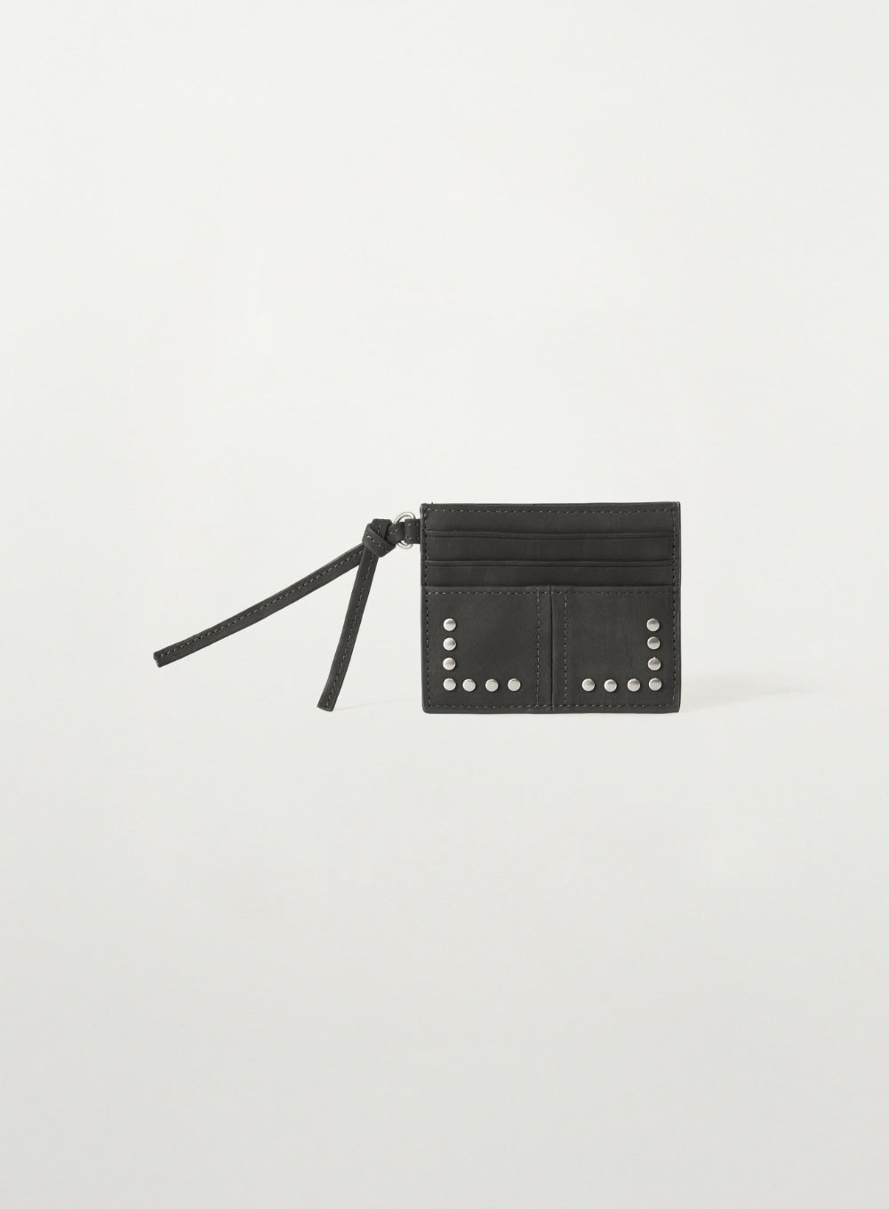 Satur Stud Card Wallet - Charcoal