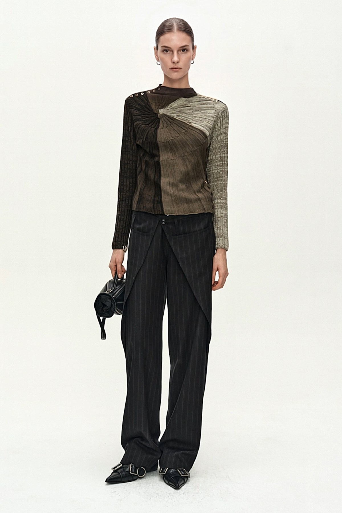 Andersson Bell Asymmetric Twist Button Top