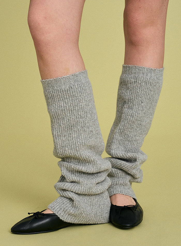 Mango Maniplease Wool Leg Warmer Grey