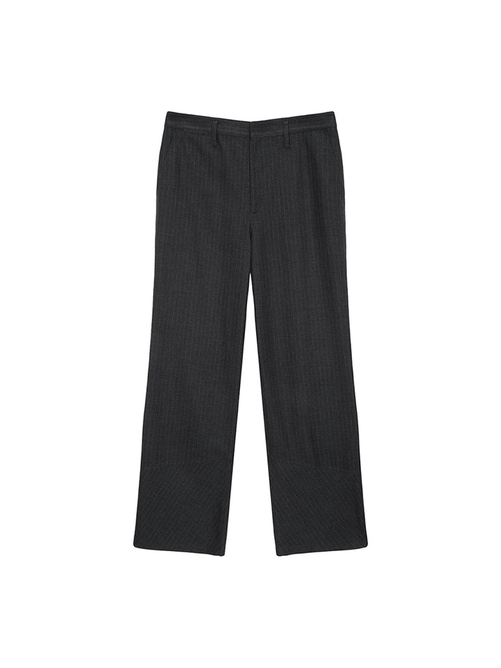 Matinkim Detail Point Stripe Trouser For Men IN Grey