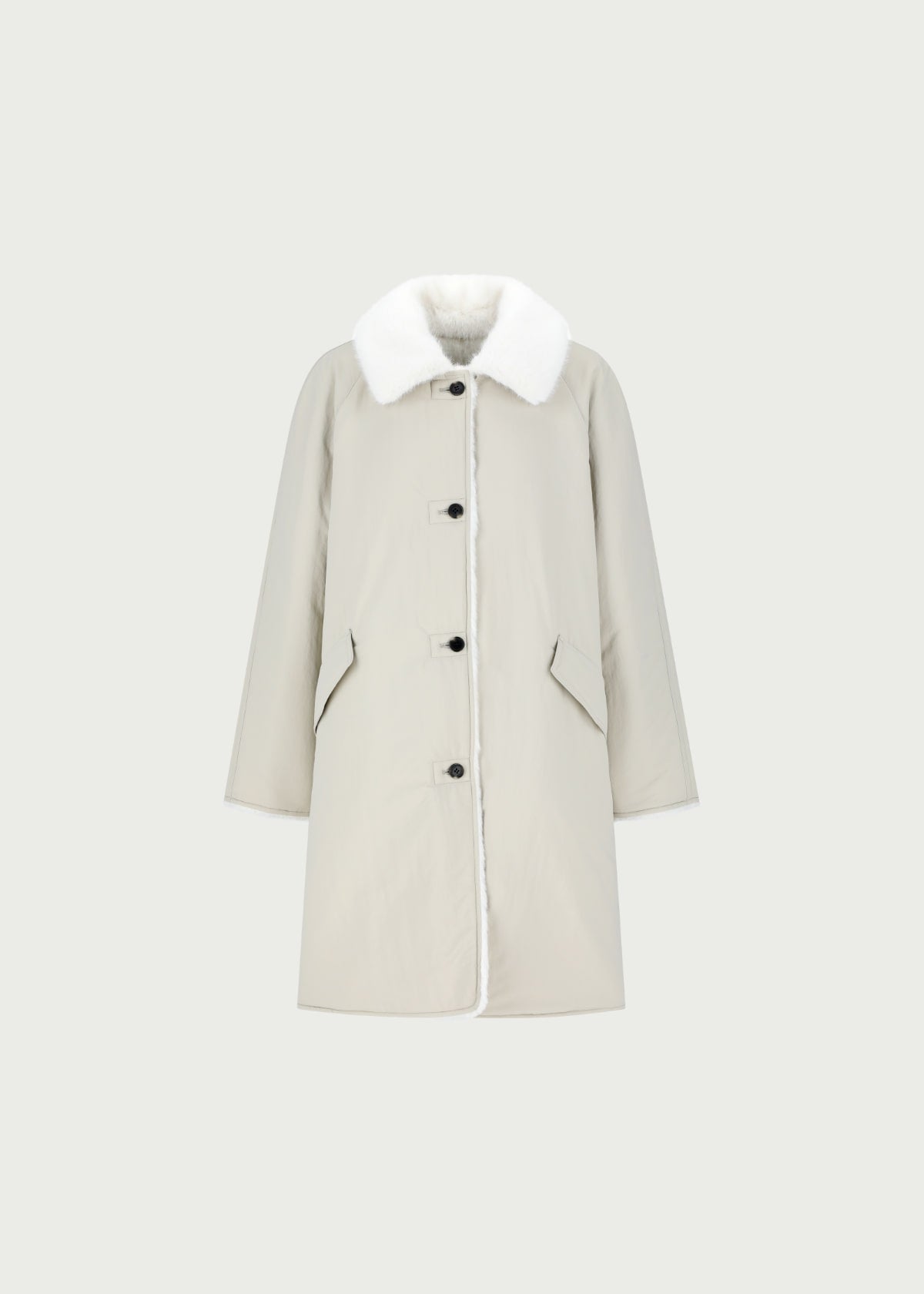 Depound reversible fur coat - beige