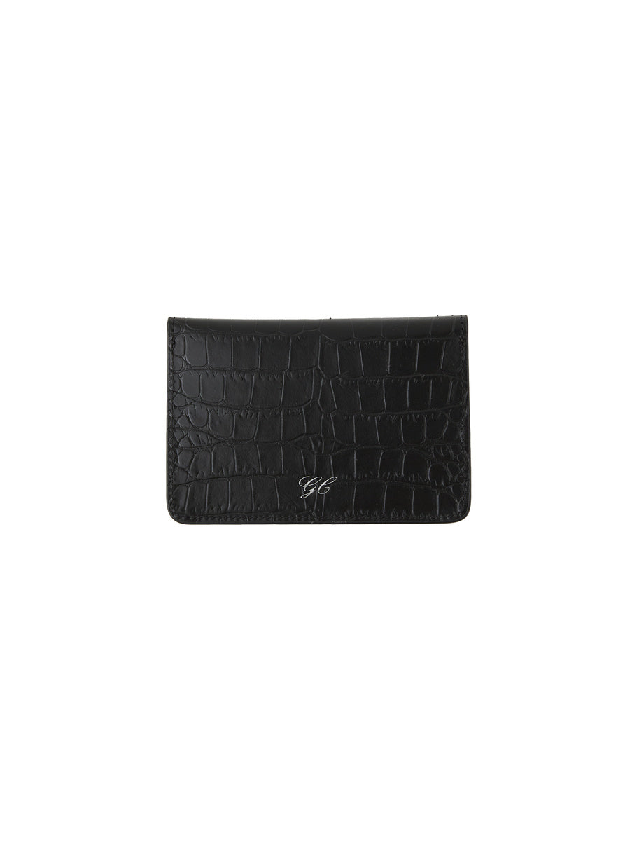 GLOWNY G Crack Leather Card Wallet (Black)