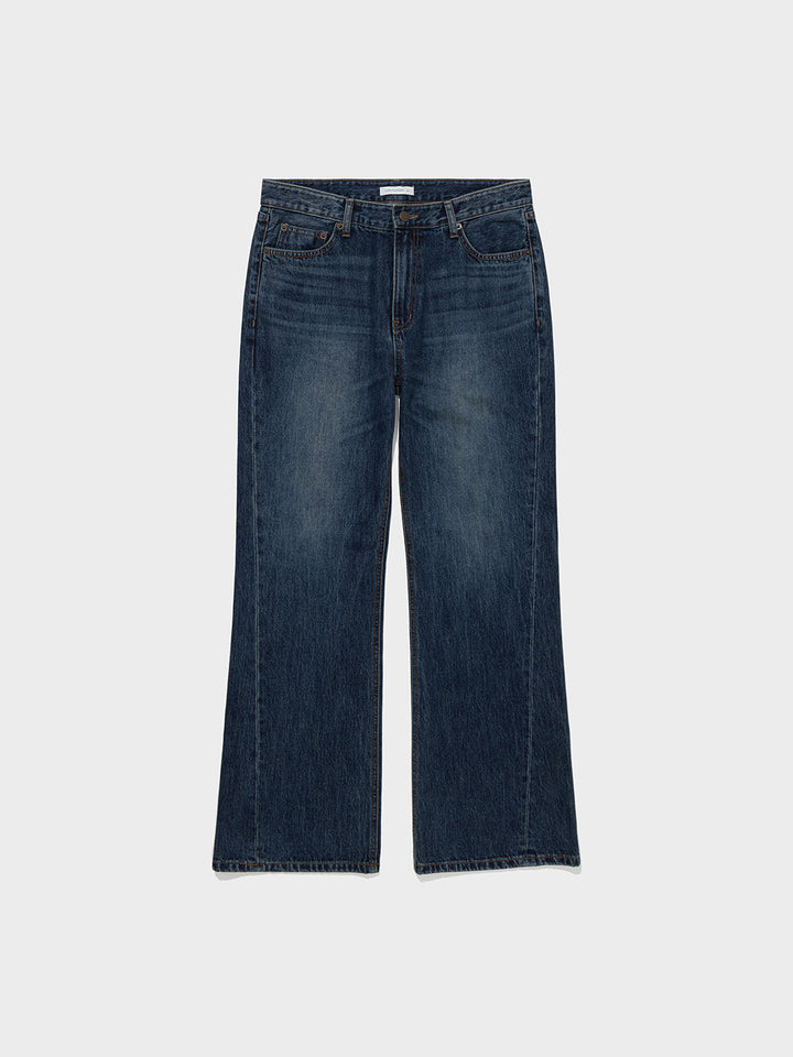 Low Classic Mid-Rise Boot-Cut Jeans Mid Blue