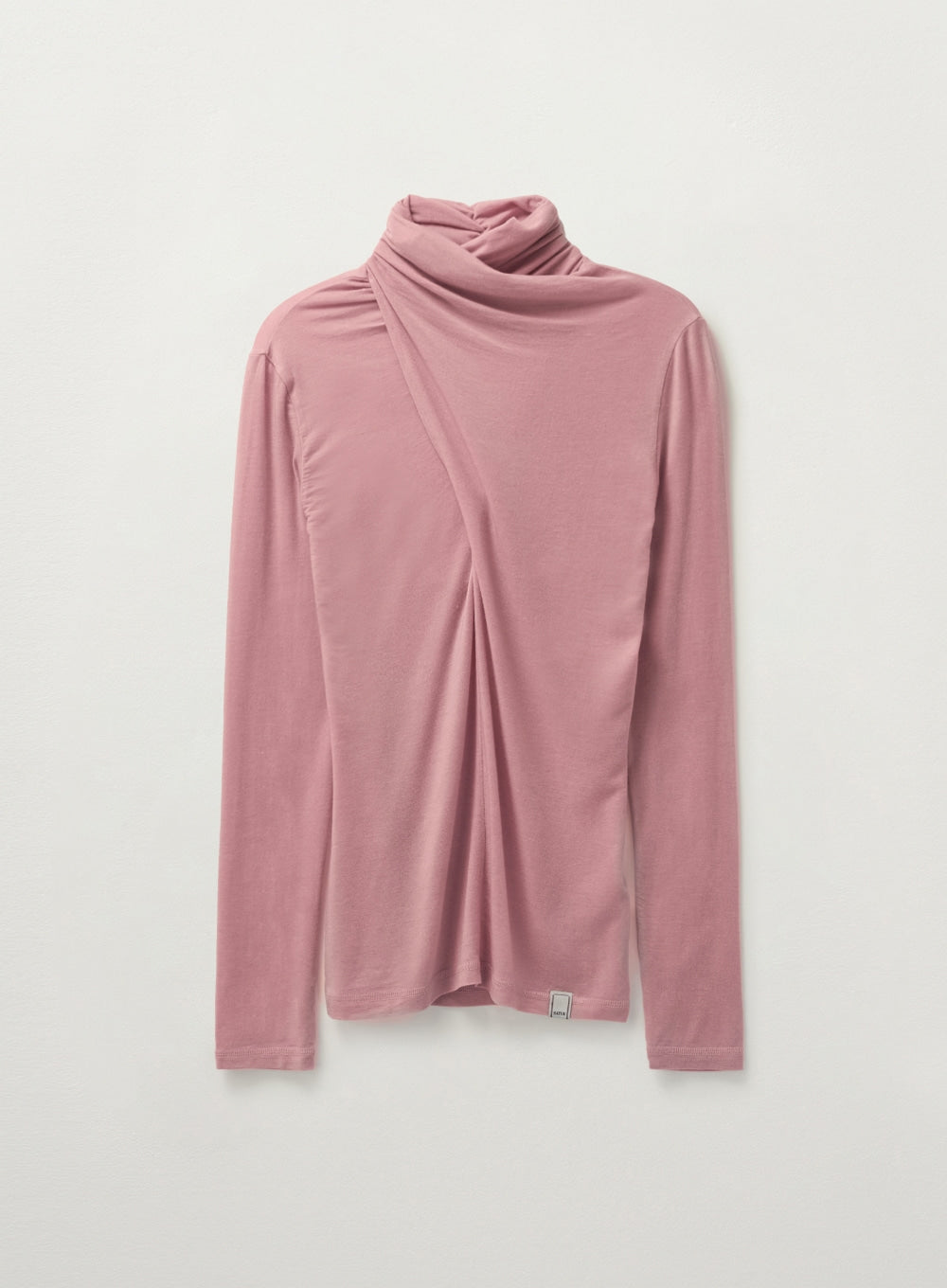 [satur] (W) Crossed Turtle Neck Long Sleeve - Pink
