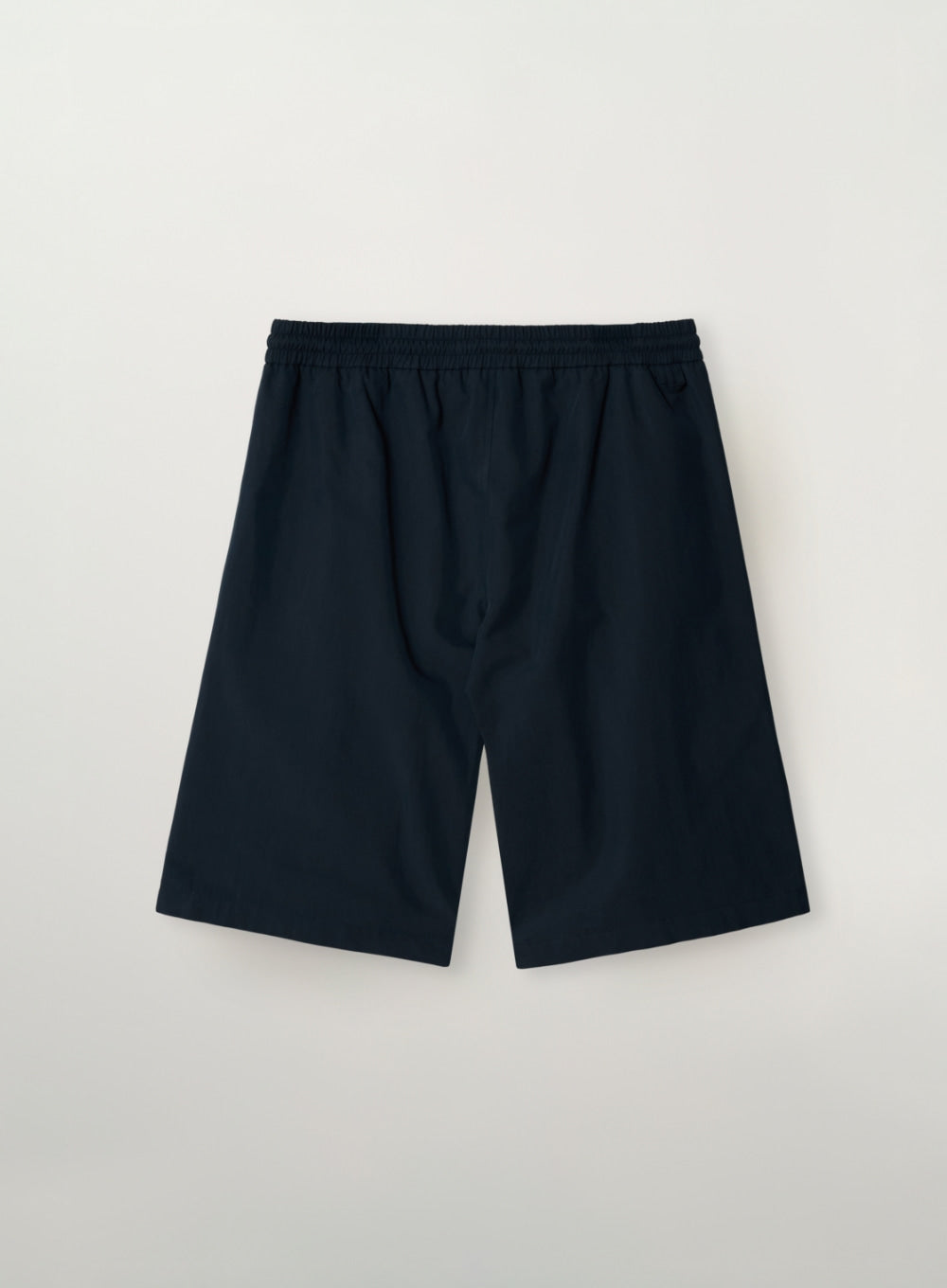 Satur Side Tuck Curved Bermuda Pants - Navy