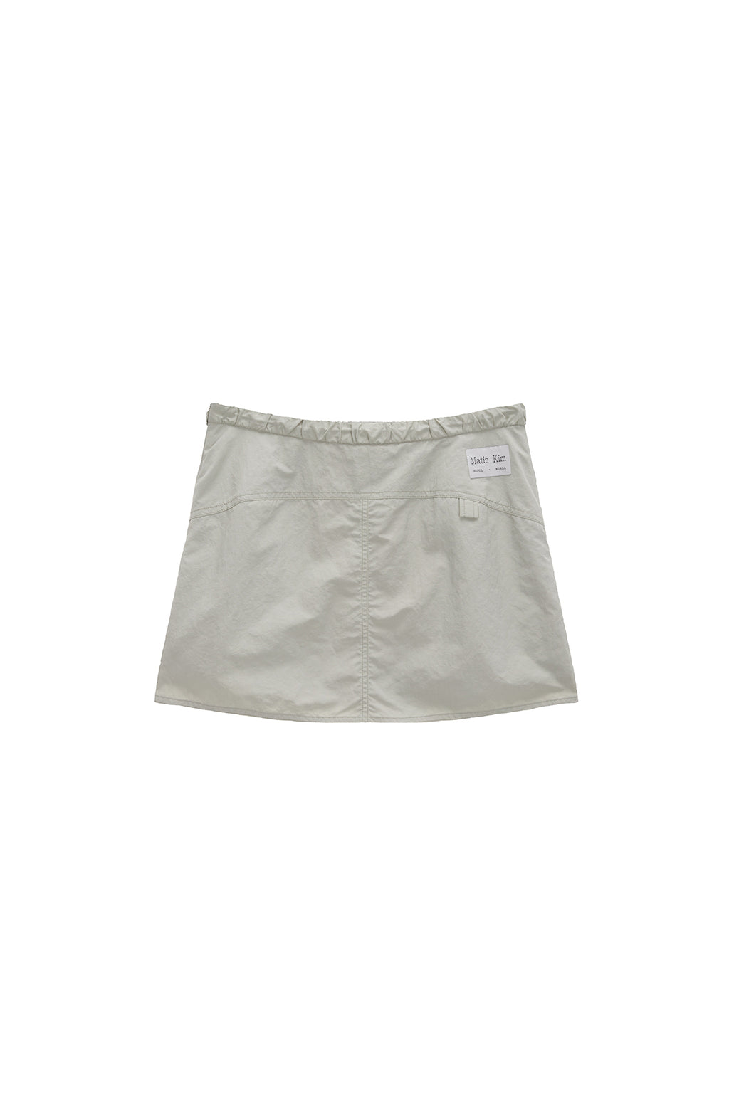 [matinkim] DOUBLE ZIPPER POINT BANDING MINI SKIRT IN BEIGE