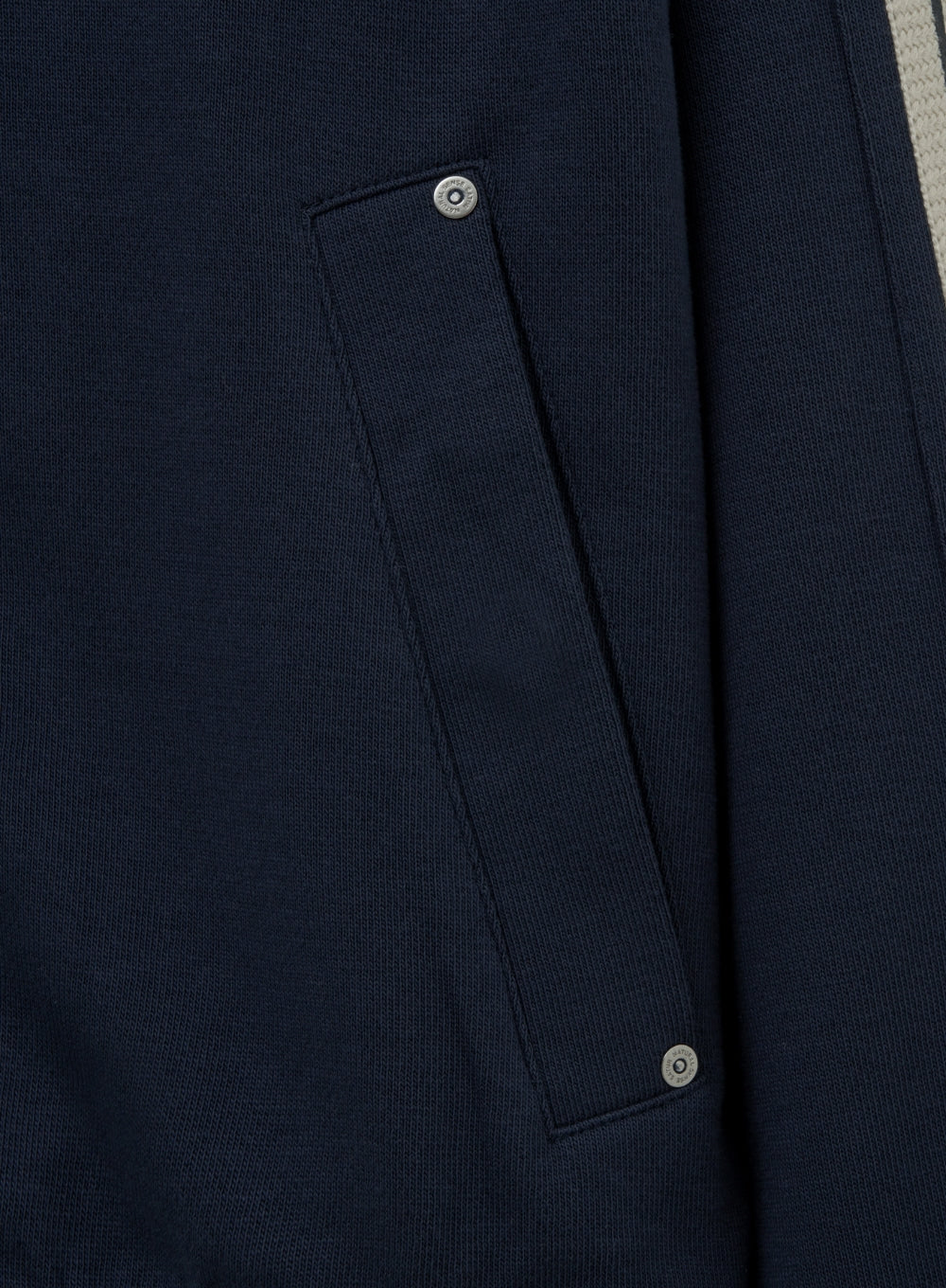 [satur] Lawton Loose Fit Hood Zip-up - Navy