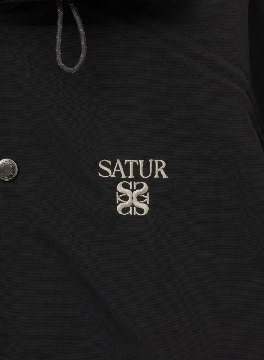 [satur] (W) Maron Nylon Crop Bomber Jacket - Black