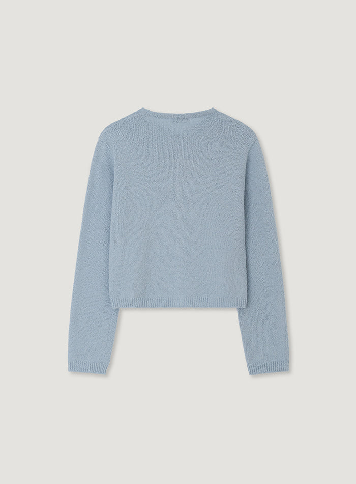 Mango Maniplease Erin Boucle Cardigan Sky Blue