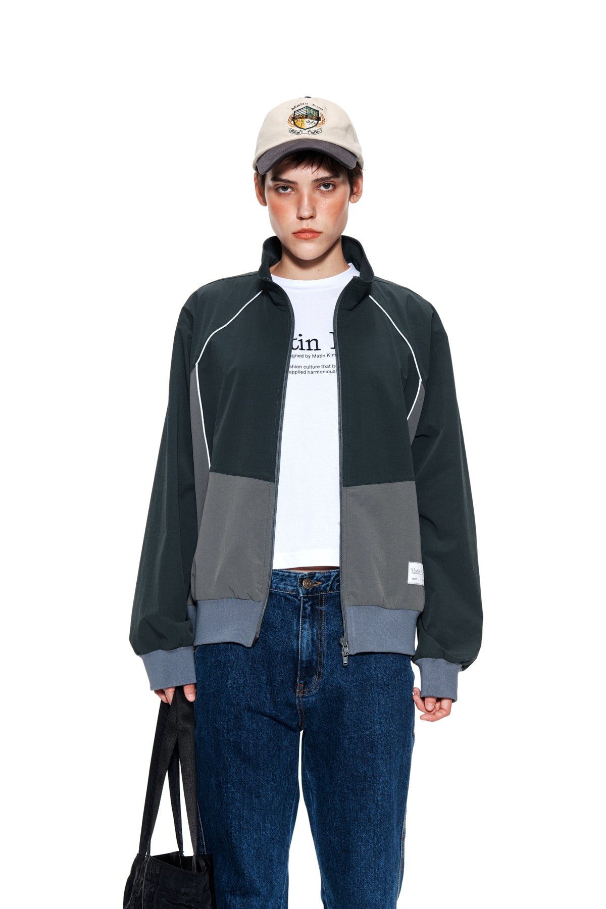 Matinkim Piping Track Jumper For Men IN Dark Green