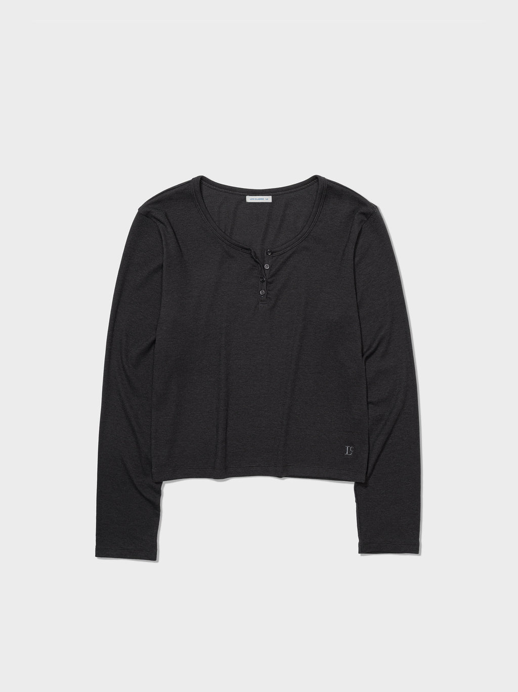 [Low Classic] Henry Neck Long Sleeve T-Shirt_Charcoal
