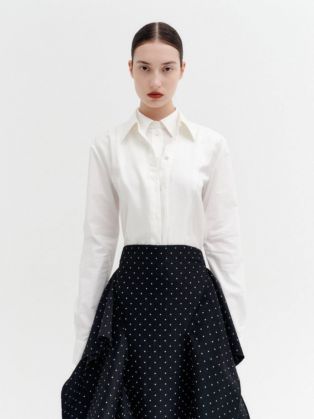 EENK Double Layer Collar Shirt - Ivory