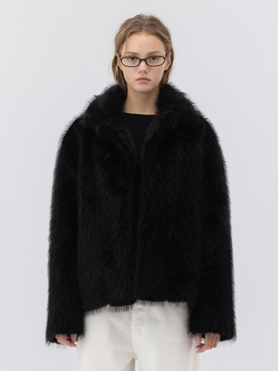 GLOWNY G Mix Fur Jacket (Black)