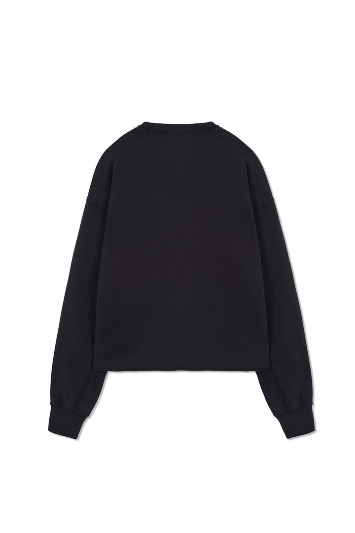 Matinkim Raw Cut Applique Sweatshirt IN Charcoal