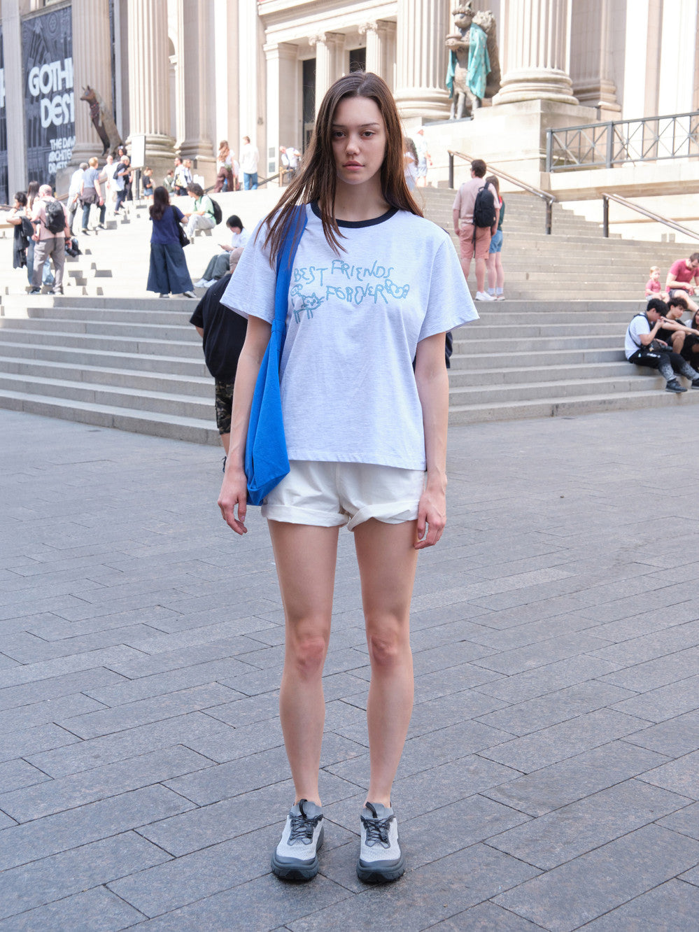 Low Classic Lc Bff Tee Light Melange Grey